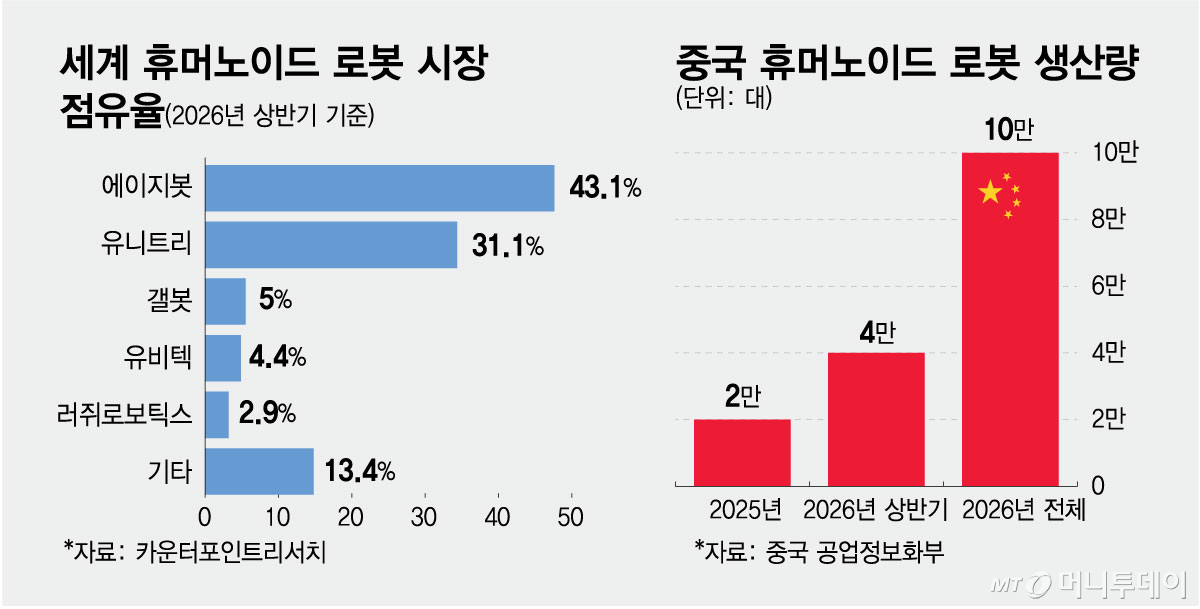 세계 휴머노이드 로봇 시장 점유율/그래픽=최헌정