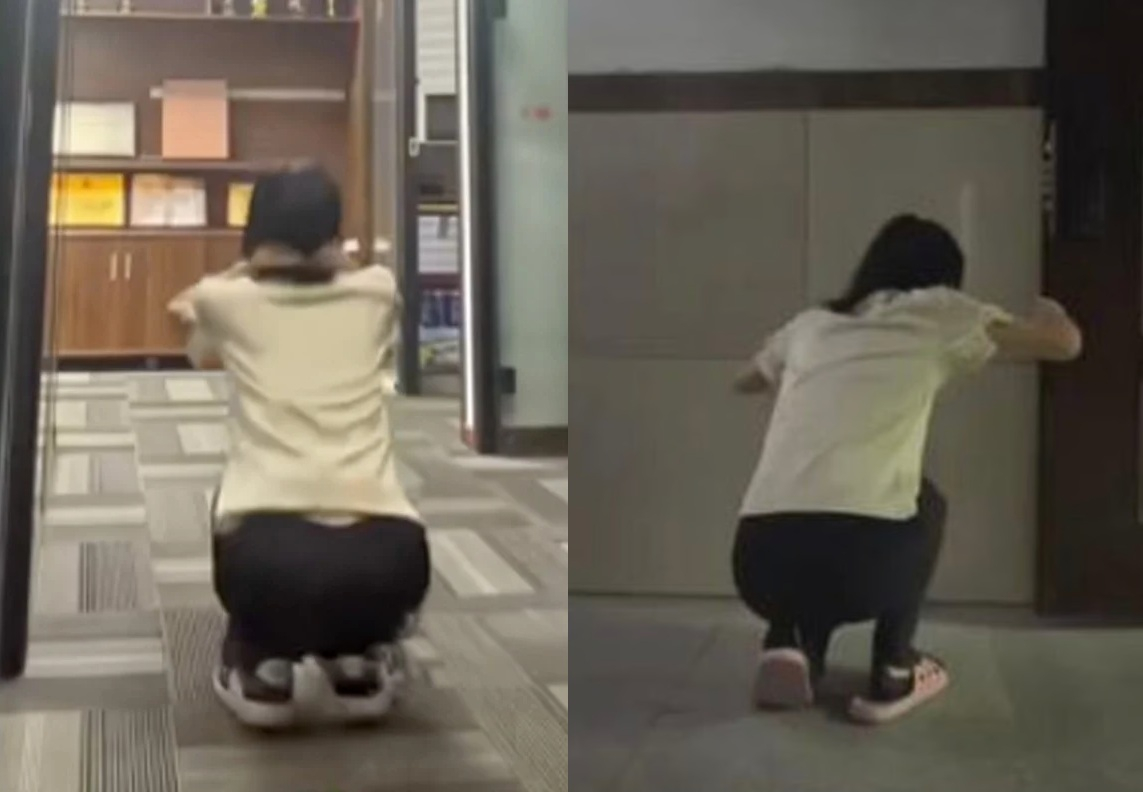 중국 한 여성이 회사에서 업무 목표를 달성하지 못했다는 이유로 스쾃 200회를 했다가 심각한 근육 손상을 입었다. /사진=사우스차이나모닝포스트(SCMP) 갈무리