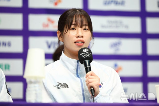여자 복싱 임애지가 20일 오후 충북 진천 국가대표 선수촌에서 열린 2026 아이치·나고야 아시안게임 D-30 미디어 데이에서 발언하고 있다. /사진=뉴시스