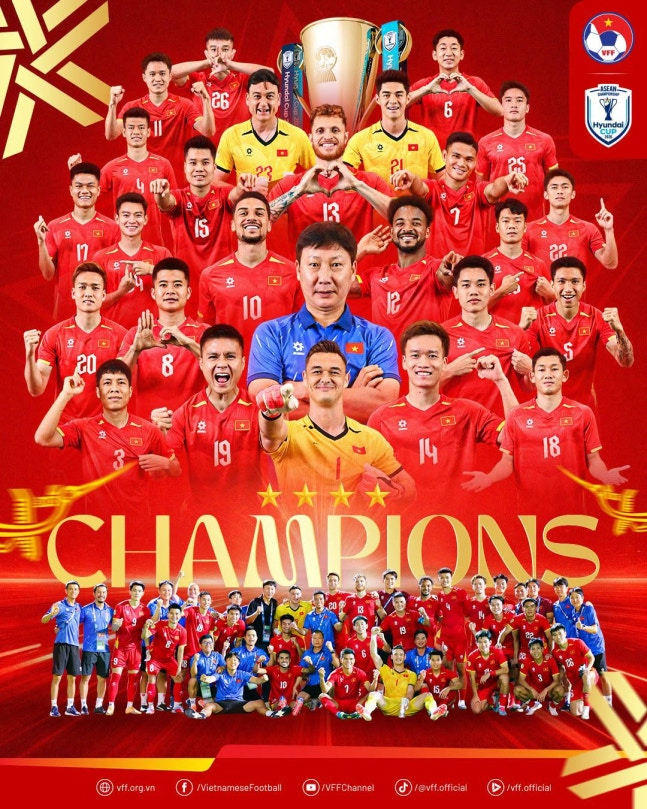 2026 아세안(ASEAN) 현대컵 우승을 차지한 '김상식호' 베트남 축구대표팀. /사진=베트남축구협회 제공
