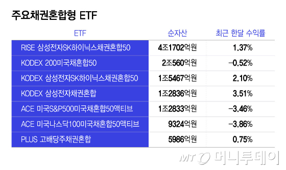 주요채권혼합형 ETF/그래픽=윤선정
