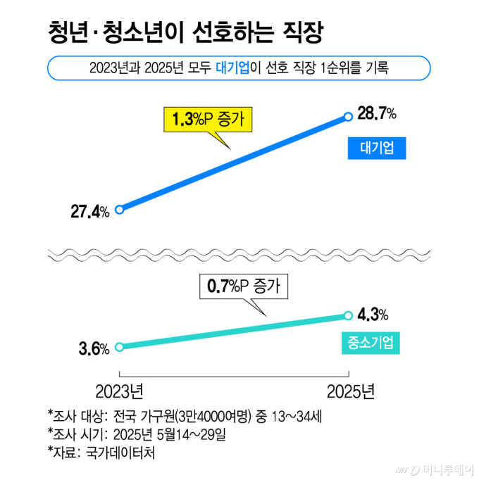 청년·청소년이 선호하는 직장/그래픽=김지영
