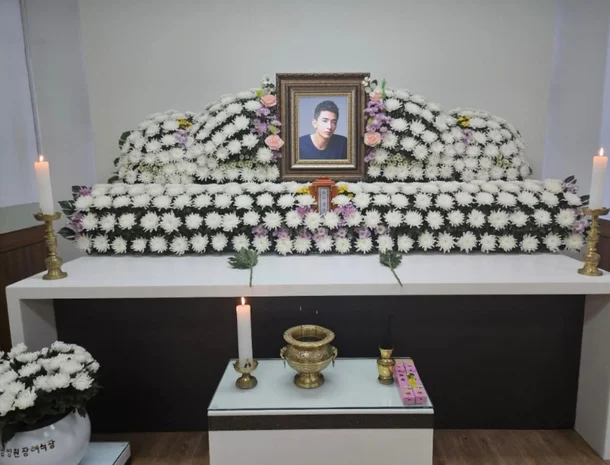 배우 이용주의 빈소 사진. 29일 지인 A씨를 통해 공개됐다.