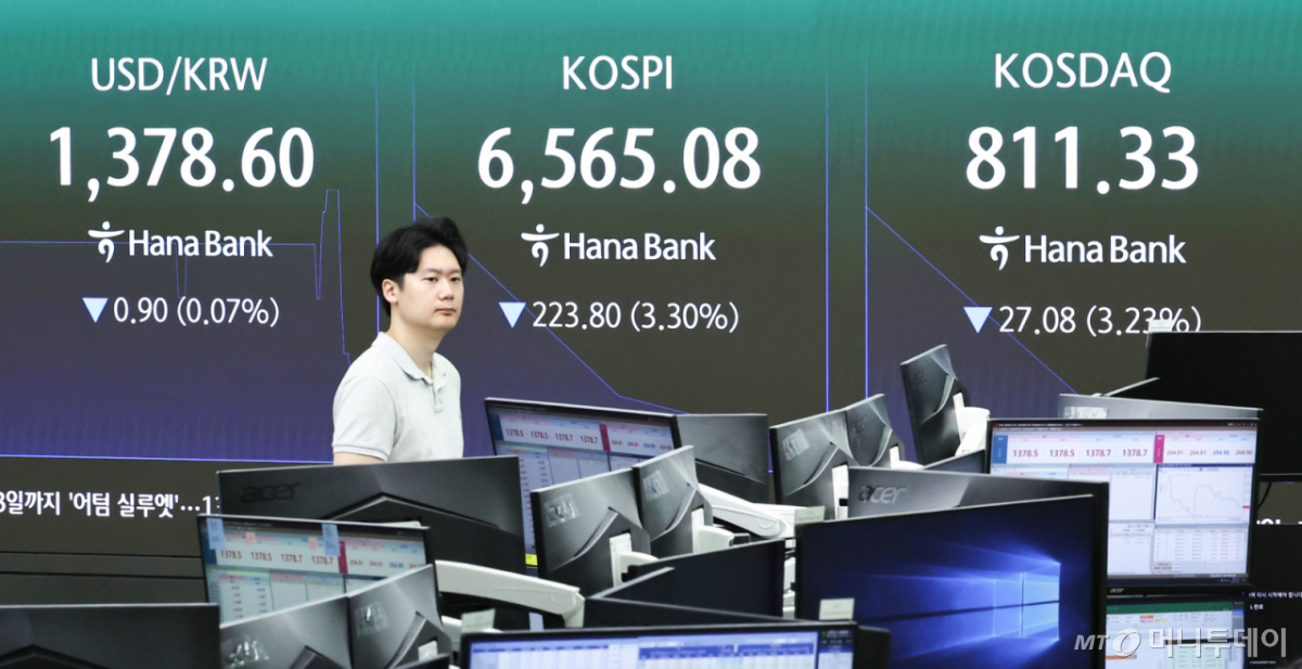 31일 오전 서울 중구 하나은행 딜링룸./사진=뉴스1
