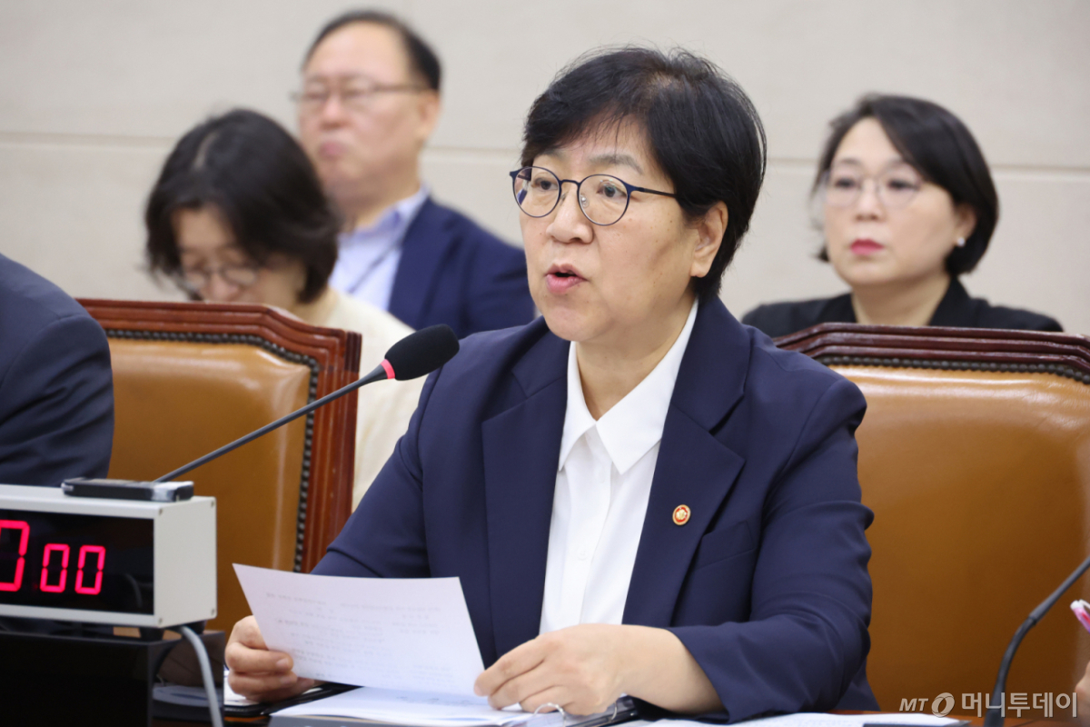(서울=뉴스1) 신웅수 기자 = 정은경 보건복지부 장관이 21일 서울 여의도 국회에서 열린 보건복지위원회 전체회의에서 의원 질의에 답변하고 있다. 2026.8.21/뉴스1 Copyright © 뉴스1. All rights reserved. 무단 전재 및 재배포, AI학습 이용 금지. /사진=(서울=뉴스1) 신웅수 기자