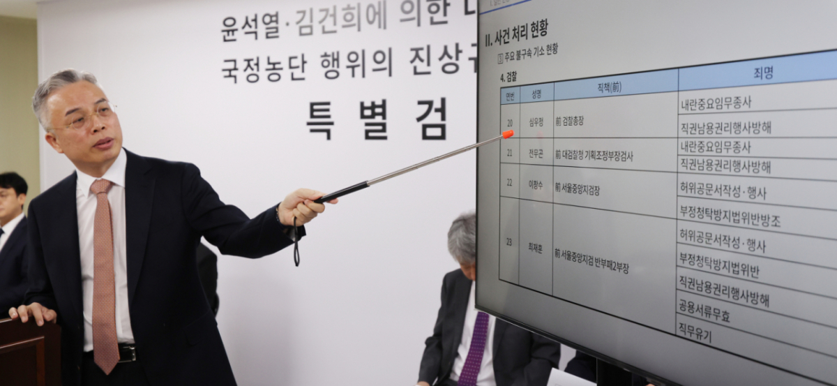 3대 특검(내란·김건희·순직해병)의 나머지 사건을 들여다본 2차 종합특별검사팀 권창영 특별검사가 지난달 24일 경기 과천시 특검사무실에서 2차 종합특검 180일간의 수사 결과에 대해 브리핑을 하고 있다./사진=뉴시스