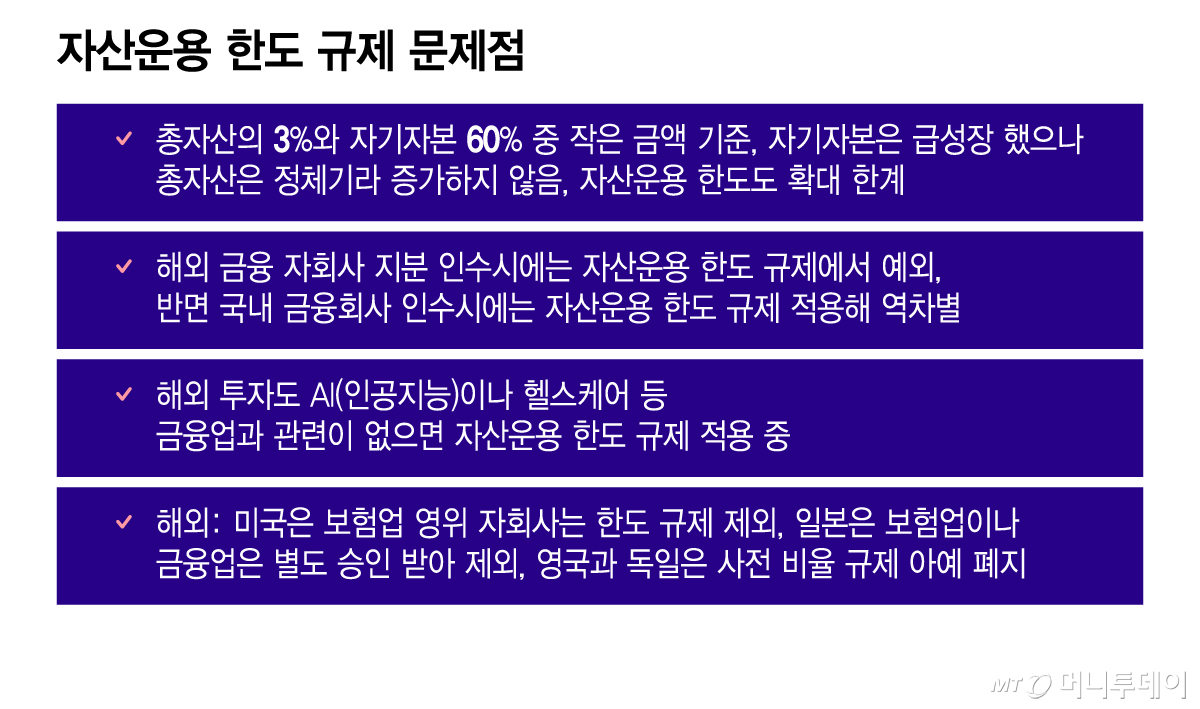 자산운용 한도 규제 문제점/그래픽=이지혜