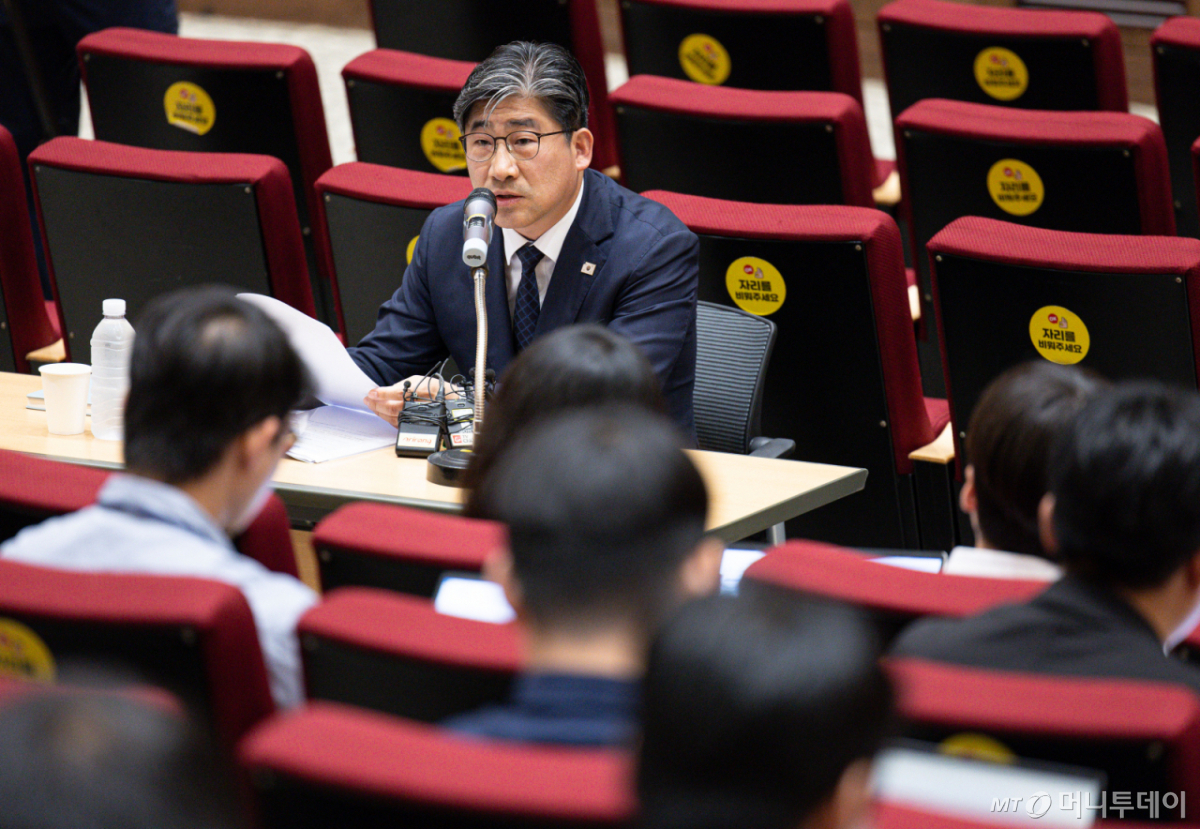 (서울=뉴스1) 이재명 기자 = 류덕현 대통령실 재정기획보좌관이 4일 서울 용산 대통령실에서 열린 기자간담회에서 발언을 하고 있다. 2025.9.4/뉴스1  Copyright © 뉴스1. All rights reserved. 무단 전재 및 재배포,  AI학습 이용 금지. /사진=(서울=뉴스1) 이재명 기자