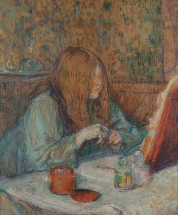 앙리 드 툴루즈 로트렉, 화장하는 푸풀 부인, 1898년, 나무판에 유채, 60.8 x 49.6 cm. /사진제공 = 툴루즈 로트렉 미술관