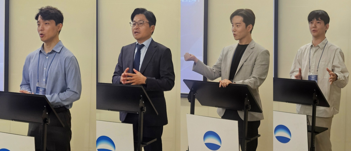 (왼쪽부터)김주수 멘타트 대표, 이강진 액슬레이터 대표, 황규종 웨이커홀딩스 대표, 서정환 피카부랩스 대표 /사진=최태범 기자