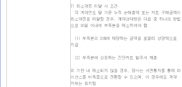 셀레믹스가 공시를 통해 밝힌 최소약정 미달 시 조건./사진=금융감독원 전자공시시스템