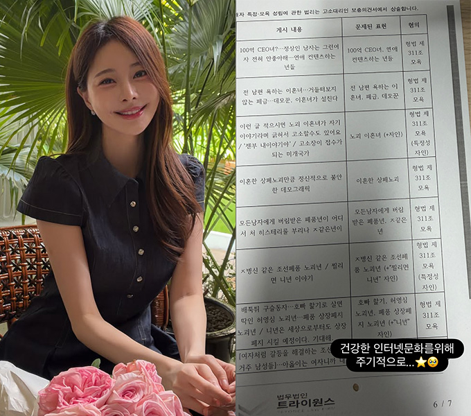 유튜버 아옳이(35·본명 김민영)가 악성 댓글에 칼을 빼들었다./사진=아옳이 인스타그램