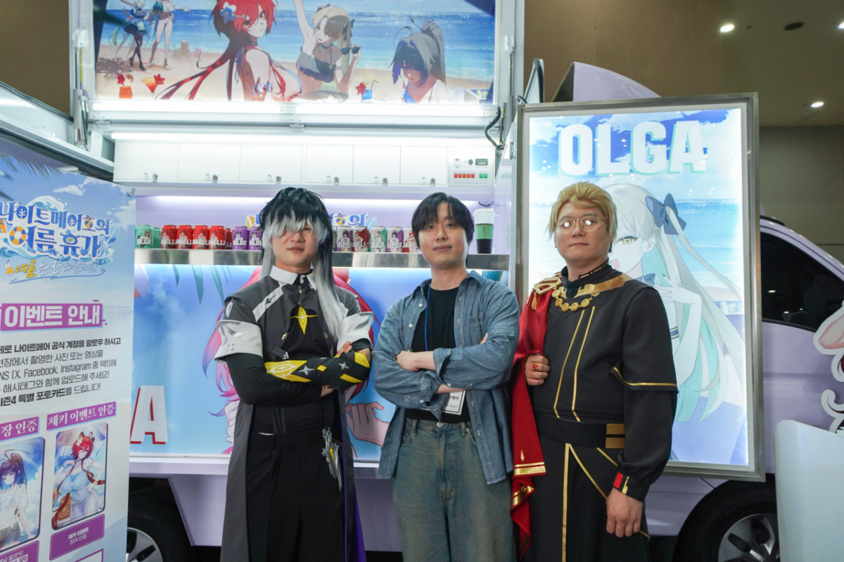 (From left) Choi Seung-hyun, Smilegate Live Director; Kim Ki-beom, Development Director; and Kyung Min-gyu, Content Ma Ke-ting (Team Lead). 2026.09.04./Photo=Smilegate