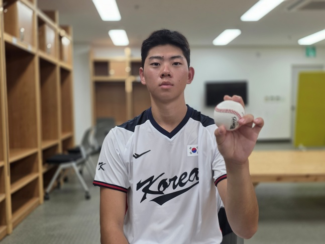 대전고 한규민이 최근 울산 문수야구장에서 열린 한국 U-18 야구 국가대표 훈련을 마치고 스타뉴스와 인터뷰에 응했다. /사진=김동윤 기자
