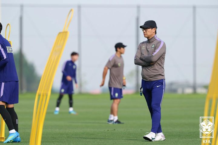 김정수 U-19 한국 축구대표팀 감독. /사진=대한축구협회 제공
