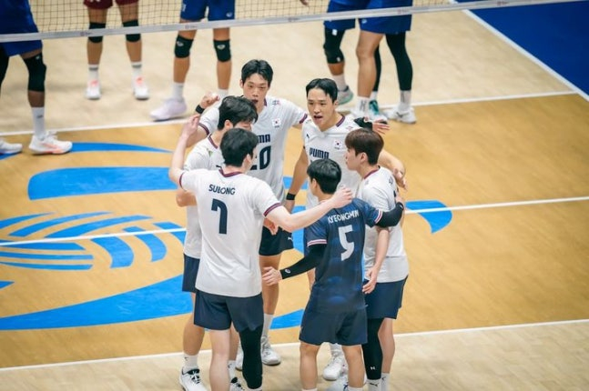 한국 남자배구 대표팀. /사진=FIVB 공식 홈페이지 갈무리