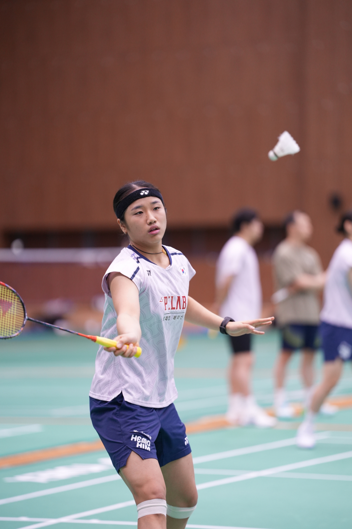 안세영이 8일 충북 진천 국가대표 선수촌에서 열린 2026 아이치·나고야 아시안게임 대한배드민턴협회 미디어데이에서 훈련을 하고 있다. /사진=대한배드민턴협회 제공