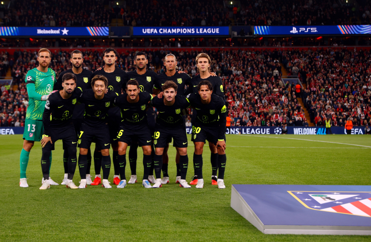 10일(한국시간) 영국 리버풀의 안필드에서 열린 유럽축구연맹(UEFA) 챔피언스리그(UCL) 리그 페이즈 1차전에 나선 아틀레티코 마드리드 베스트 11. /사진=아틀레티코 마드리드 공식 사회관계망서비스(SNS)