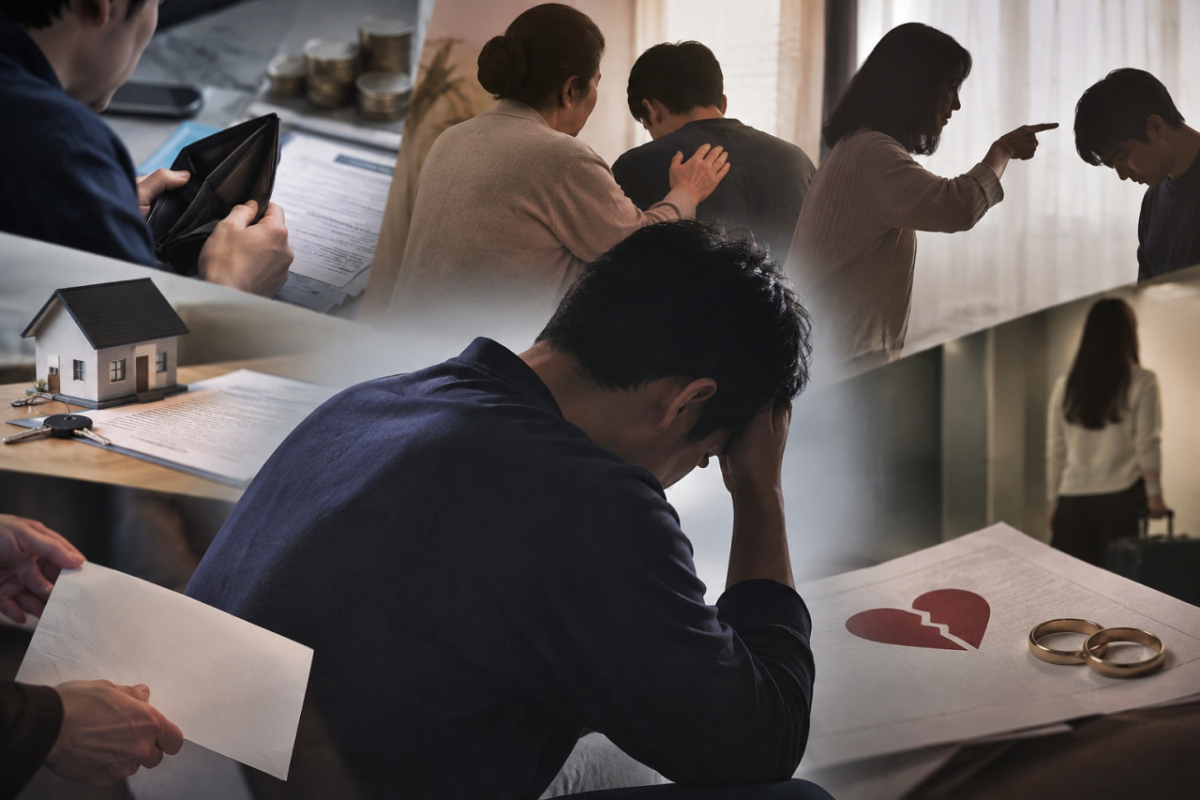 부모 생활비 때문에 아내 몰래 대출받은 남편이 장모로부터 무릎 꿇고 반성문을 쓰라는 요구까지 받았다며 이혼을 고민하는 사연이 전해졌다. 기사 이해를 돕기 위해 AI(인공지능)가 생성한 이미지./사진=챗GPT