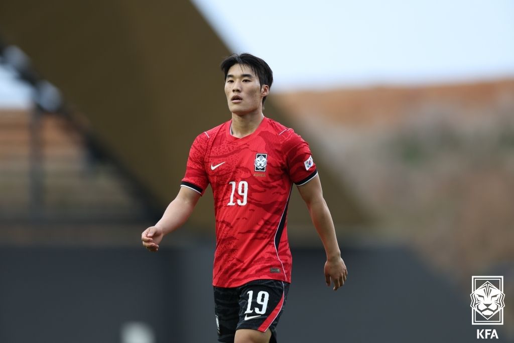 23세 이하(U23) 대표팀 연습경기 당시 김민수. /사진=대한축구협회 제공