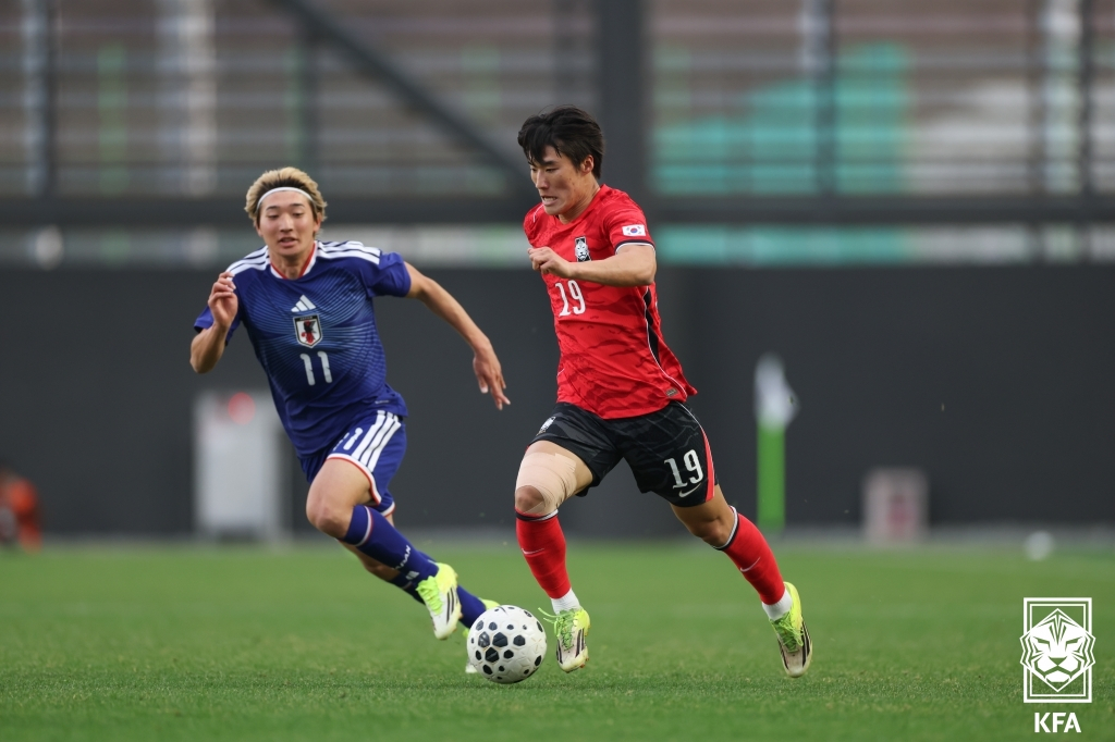 23세 이하(U23) 대표팀 연습경기 당시 김민수. /사진=대한축구협회 제공