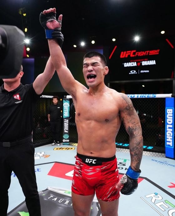 고석현이 지난해 미국 네바다주 라스베이거스 UFC 에이펙스에서 열린 'UFC 파이트 나이트: 가르시아 vs 오나마' 언더카드 웰터급(77.1㎏) 경기가 끝난 뒤 포효하고 있다. /사진=UFC 코리아 공식 사회관계망서비스(SNS)