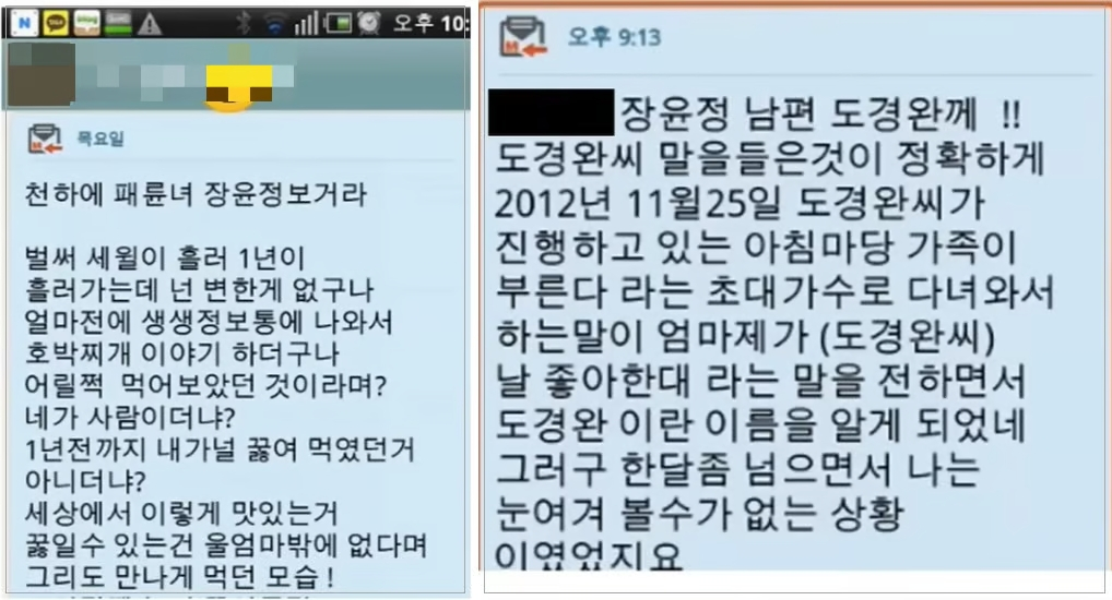 지난 7월 유튜버 이진호가 가수 장윤정의 가족사를 전하던 중 공개한 내용 /사진=유튜브 영상 갈무리