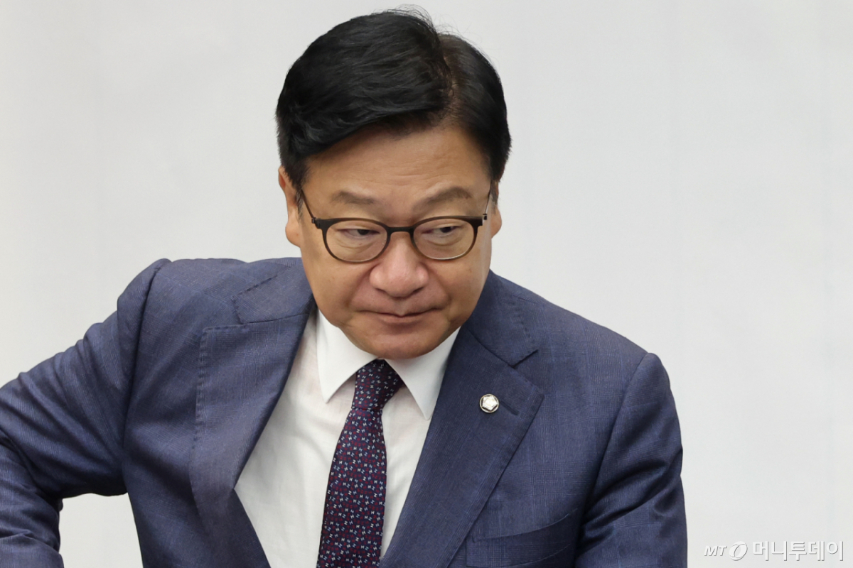 (서울=뉴스1) 황기선 기자 = 정점식 국민의힘 원내대표가 15일 오전 서울 여의도 국회에서 열린 원내대책회의에 참석하고 있다. 2026.9.15/뉴스1 Copyright © 뉴스1. All rights reserved. 무단 전재 및 재배포, AI학습 이용 금지. /사진=(서울=뉴스1) 황기선 기자