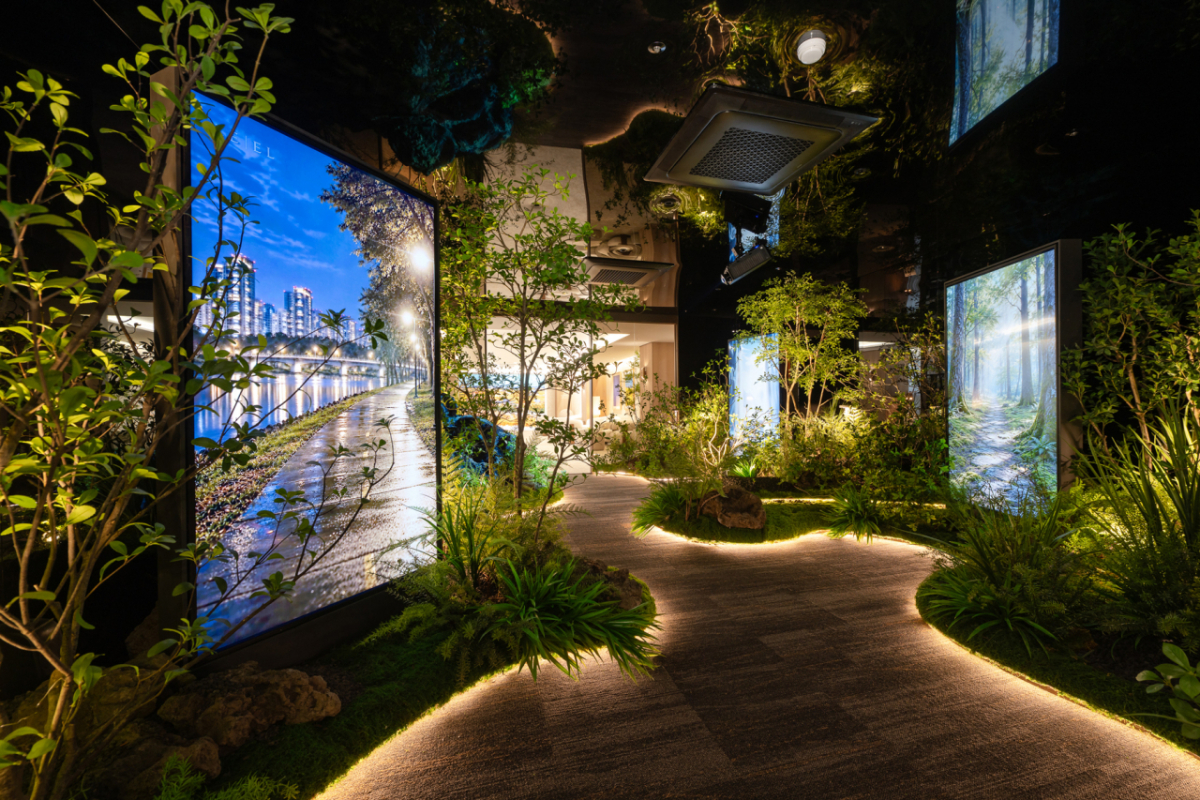 서울 양천구 목동 ‘르엘 라운지 L’est’내 입구 조경 ‘BOTANIC WAY’/사진제공=롯데건설