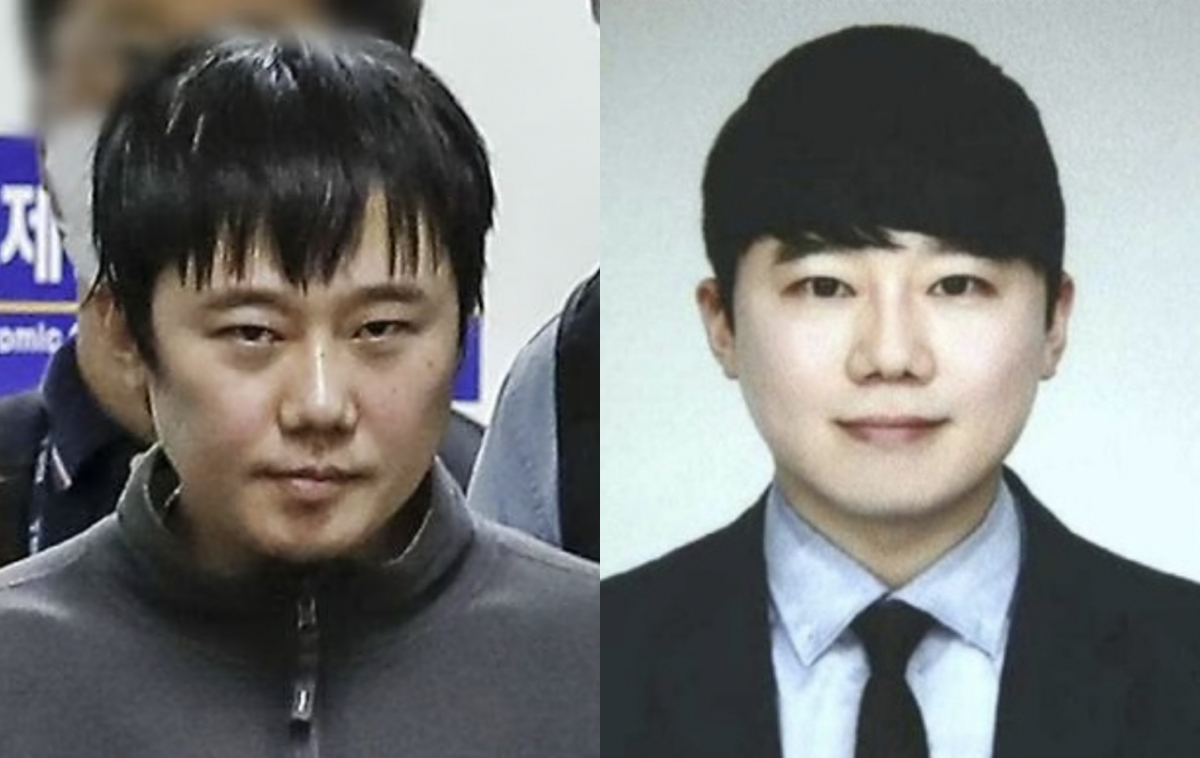전주환이 2022년 9월 21일 서울 중구 남대문경찰서에서 검찰로 송치되는 모습(왼), 2022년 9월 19일 신상공개 시 공개된 전주환의 사진(오)/사진=뉴시스