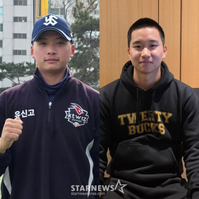 유신고 2학년 문준혁(왼쪽)과 충암고 2학년 조성준이 IMG 아카데미를 다녀온 소감을 전했다. /사진=김동윤 기자
