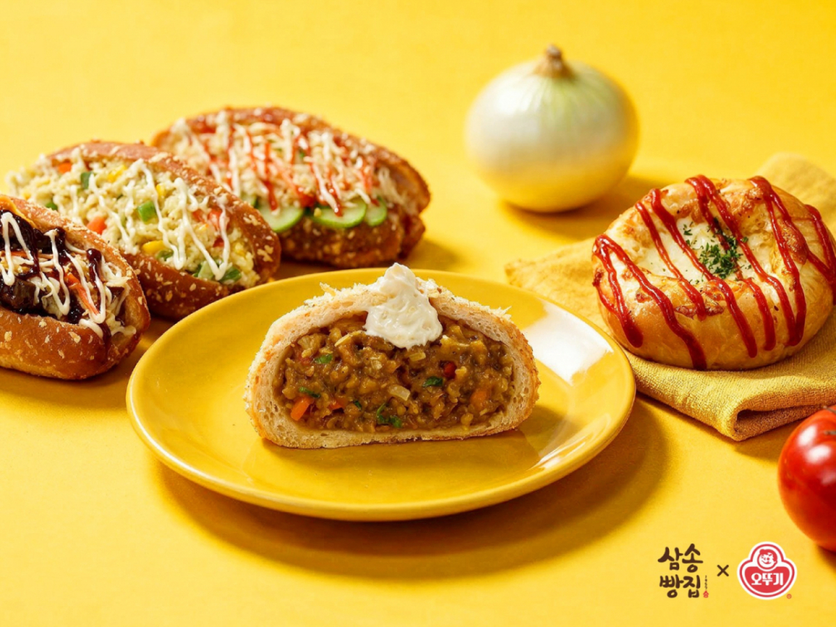삼송빵집과 오뚜기 카레·케챂·마요네스를 활용한 협업 메뉴 5종의 모습. /사진제공=오뚜기