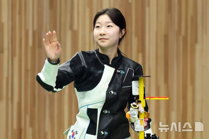 한국 사격 대표팀 반효진이 20일 일본 아이치현 종합사격장에서 열린 2026 아이치·나고야 아시안게임 사격 여자 10m 공기소총 개인전 결선에서 동메달을 획득했다. /사진=뉴시스 제공