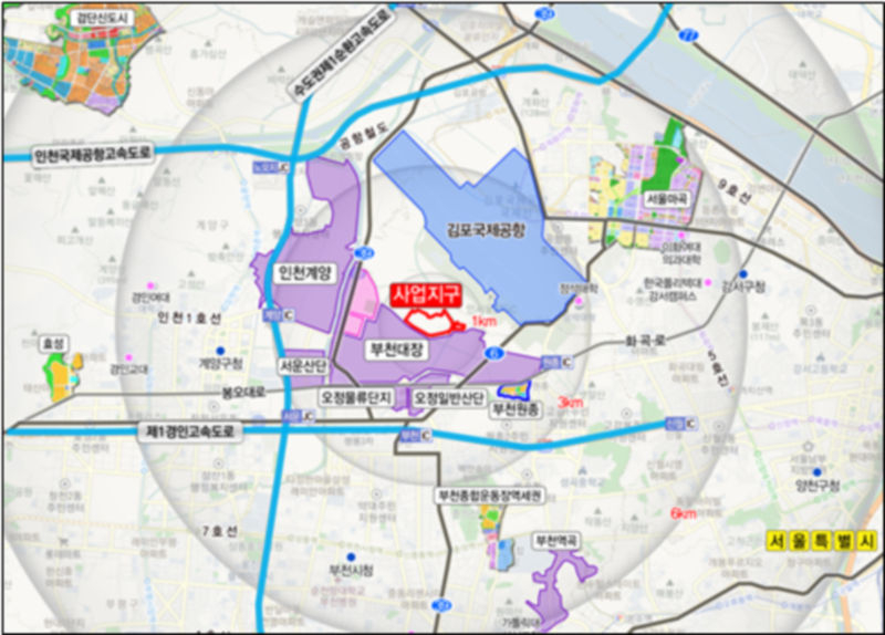 부천 대장안동네 도시개발사업 위치도./사진제공=경기도