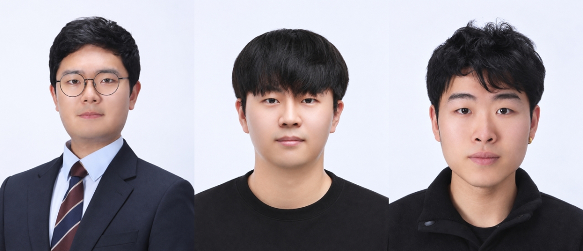 왼쪽부터 김세영 교수, 김상윤 석사, 진신저 석사./사진제공=단국