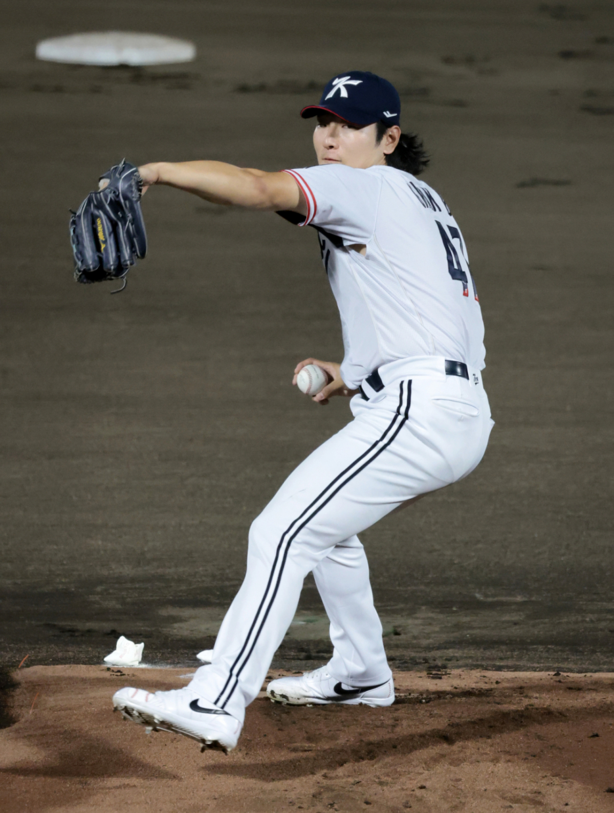 야구대표팀 우완투수 곽빈이 21일 아이치현 오카자키 시민구장에서 열리는 2026 아이치·나고야 아시안게임 야구 조별리그 대한민국과 대만경기에서 선발로 나와 역투하고 있다. 2026.09.21. /사진=강영조 cameratalks@