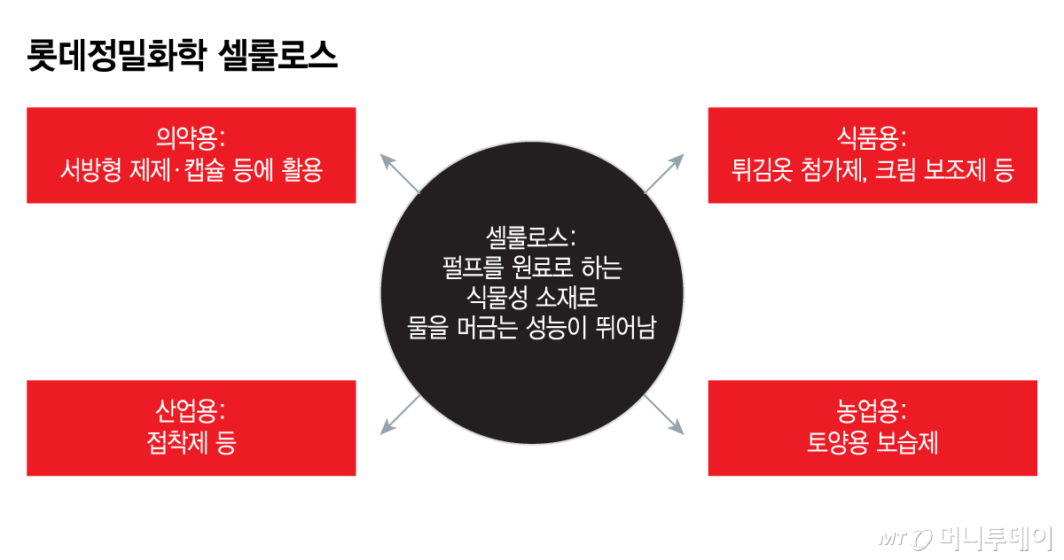 롯데정밀화학 셀룰로스/그래픽=이지혜