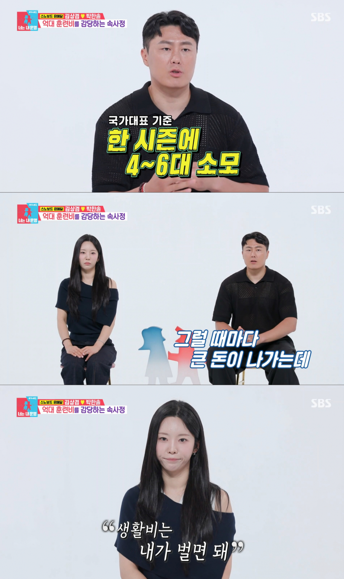김상겸이 큰 비용을 감당할 때마다 지지해준 아내. /사진=SBS '동상이몽2-너는 내 운명' 캡처