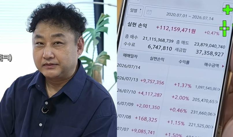 개그맨 김수용이 6년간 거래 내역이 담긴 주식 계좌를 공개했다./사진=유튜브 채널 시작컴퍼니, 넷플릭스 예능 '개미 김원훈 : 주식의 세계' 영상 캡쳐