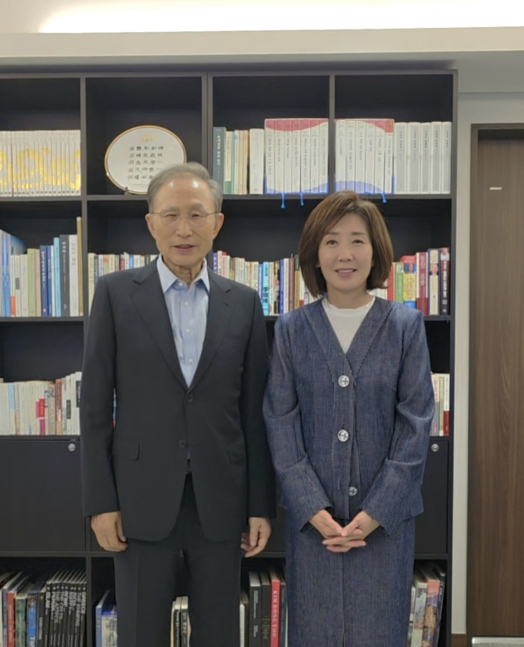 이명박 전 대통령과 나경원 국민의힘 의원. /사진=나경원 의원실 제공.