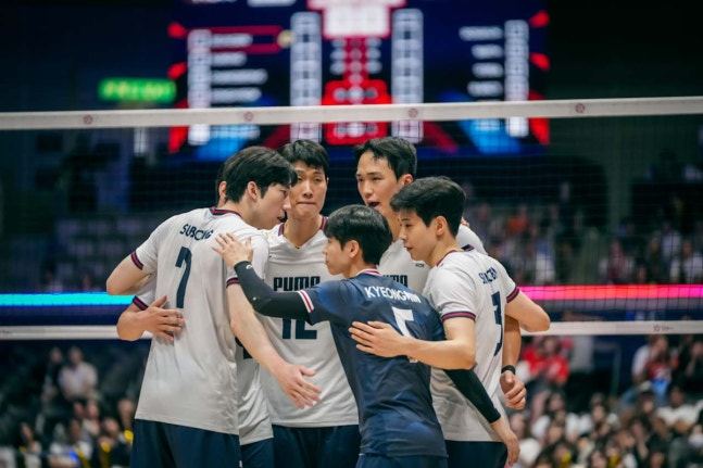 한국 대표팀 선수들. /사진=국제배구연맹(FIVB) 제공