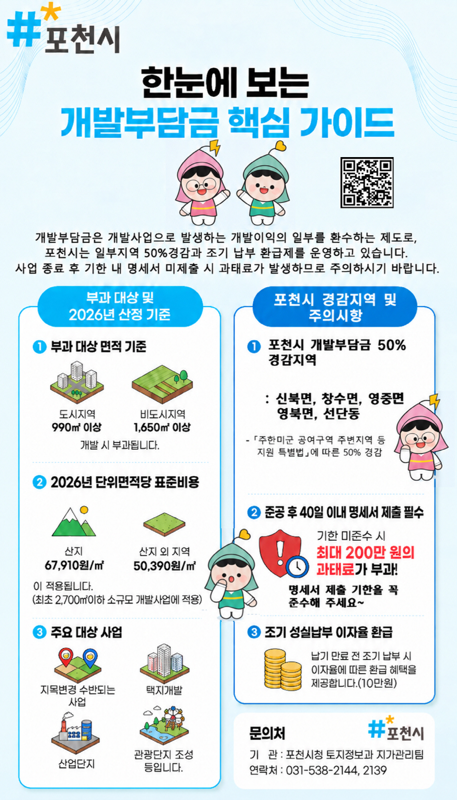 개발부담금 제도 안내 홍보물. /사진제공=포천시