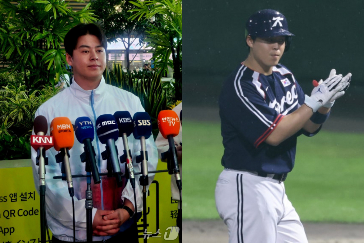 류지현호 주장 노시환이 야구 대표팀을 향한 비판 여론에 "신경 쓰지 않는다"고 선을 그었다. 사진은 노시환. /사진=뉴스1