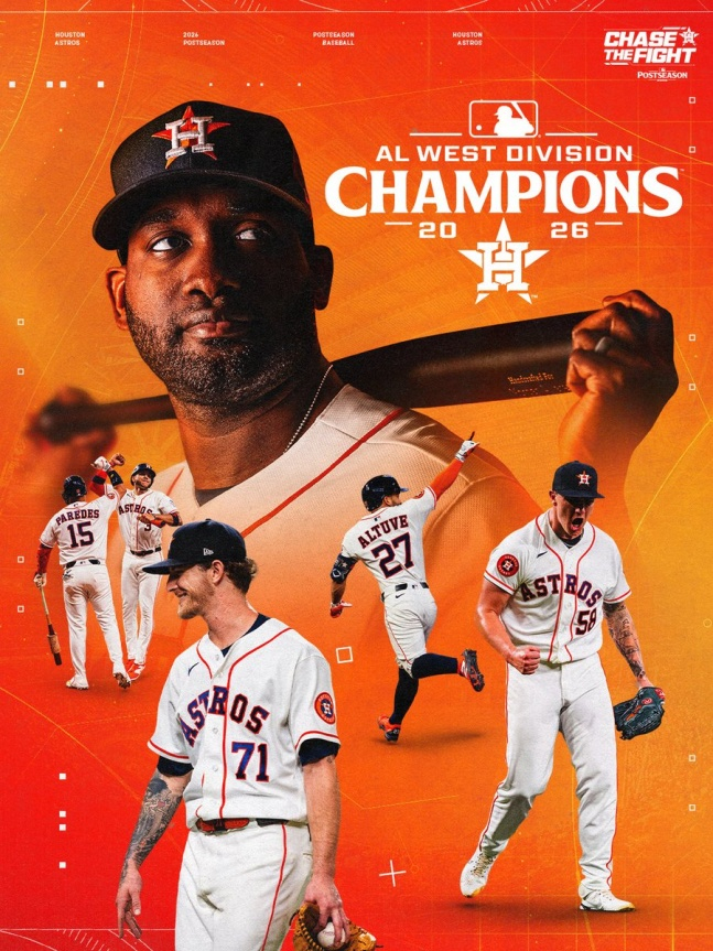 휴스턴 애스트로스가 28일(한국시간) 2026 MLB 정규시즌 최종전 승리로 아메리칸리그 서부지구 우승을 확정했다. /사진=휴스턴 애스트로스 구단 공식 SNS 갈무리