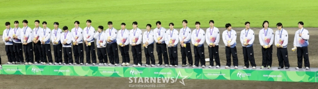 27일 야구 시상식에 참가한 한국 선수들. /사진=강영조 선임기자
