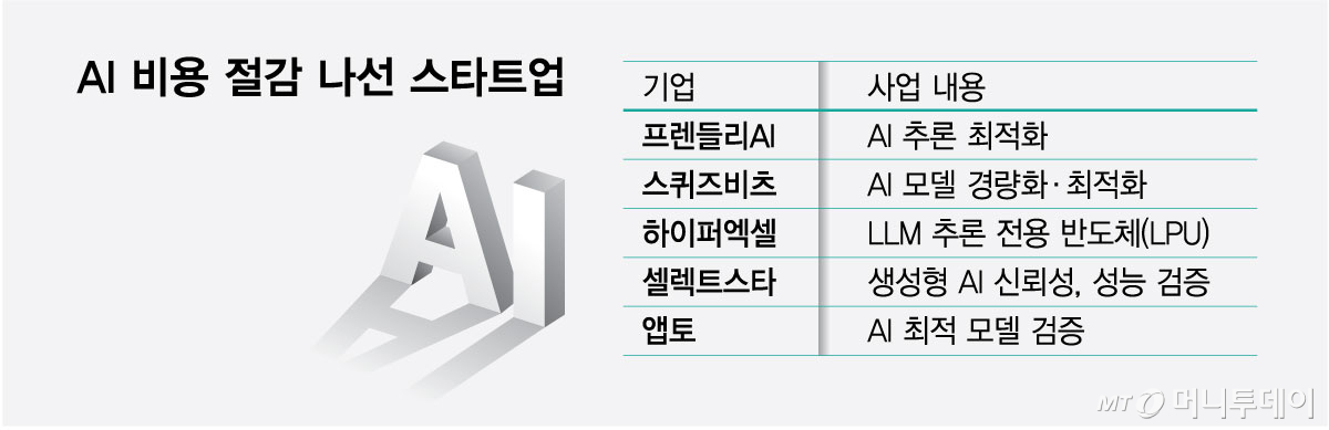 AI 비용 절감 나선 스타트업/그래픽=최헌정