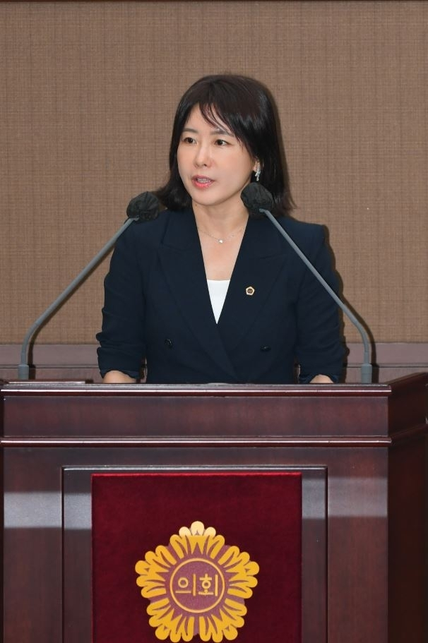 지난 7월 27일 제339회 임시회 본회의 5분 자유발언을 하는 윤유진 서울시의원. /사진제공=서울시의회