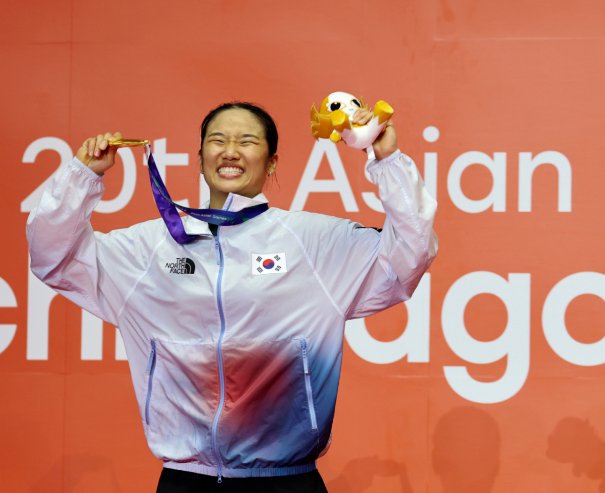 안세영이 29 일 일본 이치노미야 시립체육관에서 열린 2026 아이치·나고야 아시안게임 배드민턴 여자단식 결승전에서 일본 야마구치 아카네를 2-0으로 셧아웃시키고 금메달을 차지했다. 2026.09.29. /사진=강영조 cameratalks@