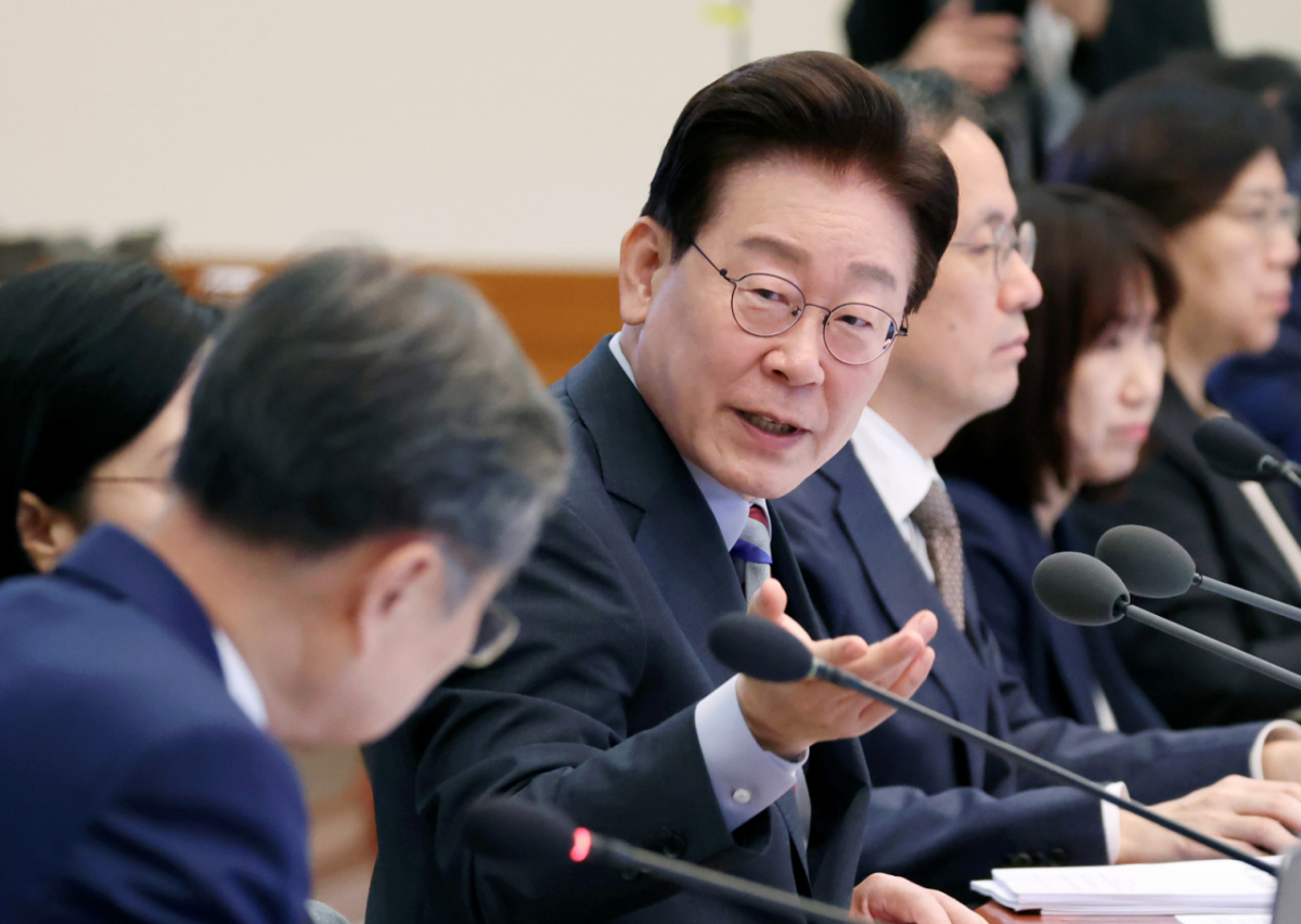 이재명 대통령이 29일 청와대에서 열린 국무회의에서 발언을 하고 있다. /사진=뉴시스