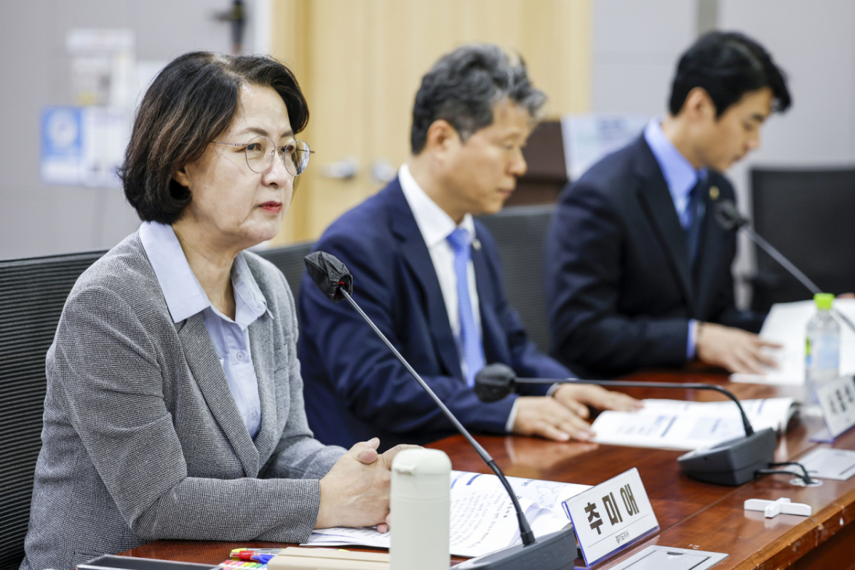추미애 경기도지사가 28일 서울 여의도 국회 의원회관에서 열린 3기 신도시 자족강화와 신속추진을 위한 국회토론회에서 발언하고 있다. /사진=뉴스1